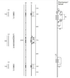 FECHADURA IN.20.003 3 PONTOS INOX JNF