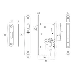 FECHADURA IN.20.241.F PORTA CORRER