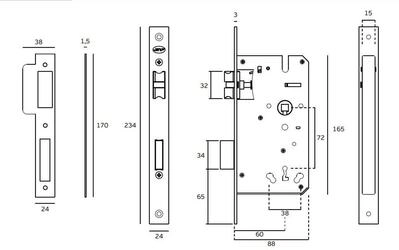 FECHADURA IN.20.898 x 60 INOX