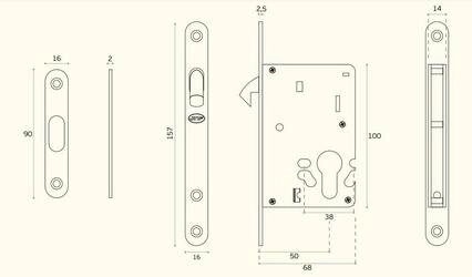 FECHADURA IN.20.922 INOX P/CIL PORTA CORRER