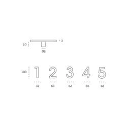 NUMERO - IN.34.003P/ 3 10cm C/PARAFUSO