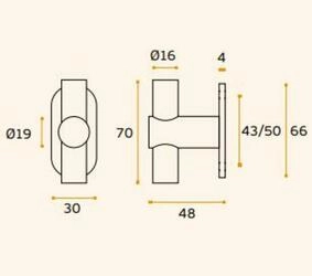PUXADOR IN.00.058 C/BASE OVAL TORNIQUETE